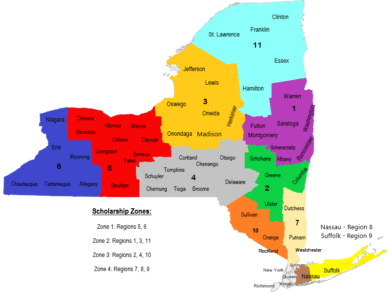 AFDSNY Regional Map Association of Fire Districts of the State of New